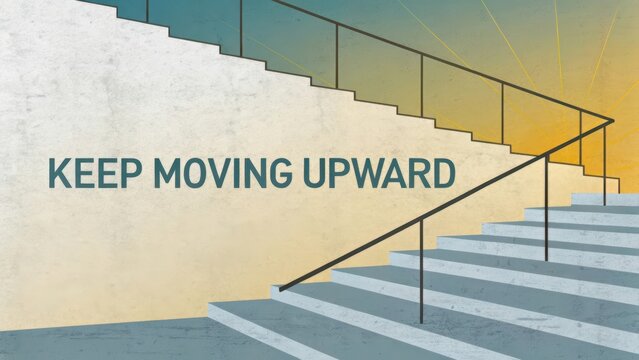 Abstract staircase going up with fading light and shadows - Powered by Adobe