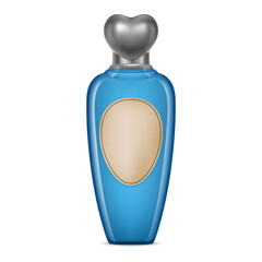 Luxury fragrance bottle with smooth blue glass design