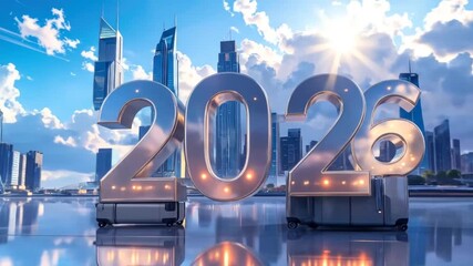 2026 Travel Destination: Futuristic City with Luggage