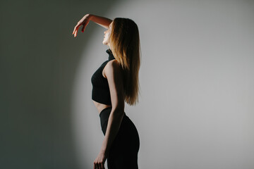 Graceful dancer practicing in a studio