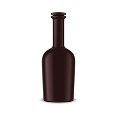 Realistic dark liquor bottle mockup for branding and packaging design.
