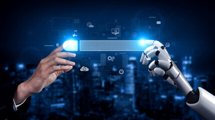 AI assisting search engine interface to find digital information, enhance SEO visibility, monitor...