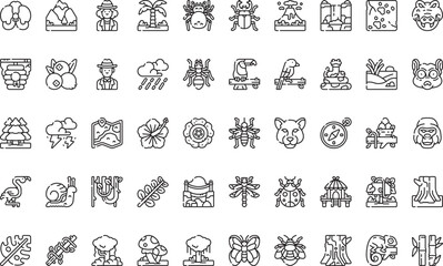 Wildlife and nature- Icons Modern Illustration Symbol Design Template for Web and Mobile UI. Editable Stroke Pictogram for Business Projects and Apps.