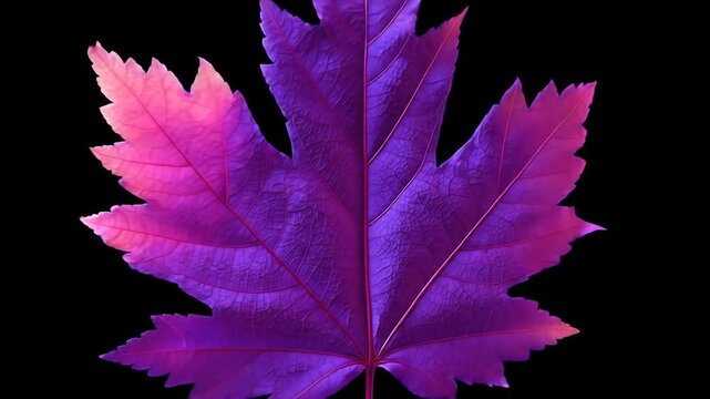 Pink leaf isolated on black background for artistic and commercial use