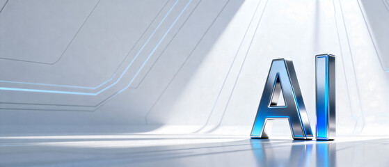 Obraz premium Showcasing advanced AI technology in a modern, futuristic setting highlighting innovation and digital progress.