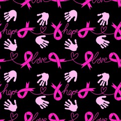 Breast cancer month seamless pink ribbon day mammogram pattern for medical accessories and medicine textiles