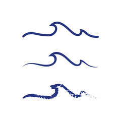 Elegant flow blue water wave abstract vector set logo design for company identity