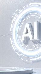 Artificial Intelligence Concept with Futuristic Circular Design