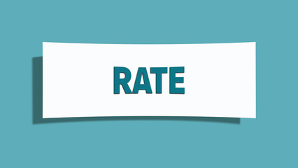 Rate (rate) - A card isolated on light green background.
