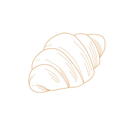 Croissant outline illustration 