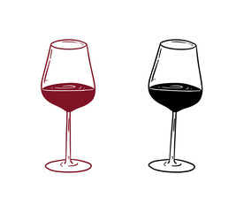 glass of wine on isolated background 