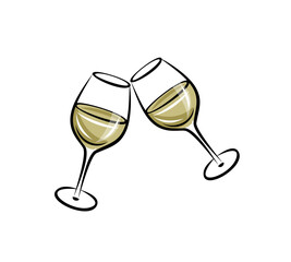 two glasses of champagne toast