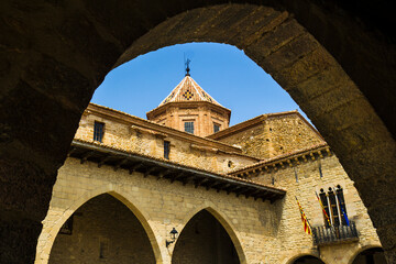 Main square, Cantavieja, Teruel, Spain