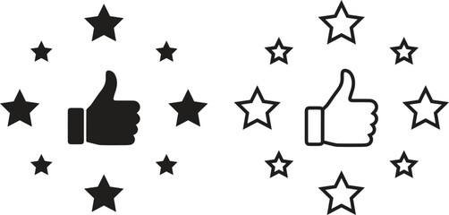 Customer Satisfaction Icon Set – Feedback, Rating, and Service Quality Symbols for Business Design