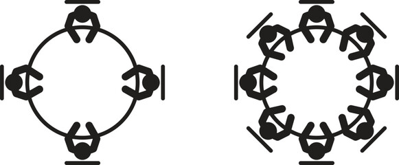 Business Team Icon Set – Collaboration, Leadership, and Office People Symbols for Corporate Design