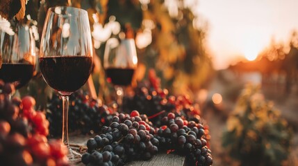 Red Wine Vineyard Sunset: Tasting, Wine Grapes, Luxury