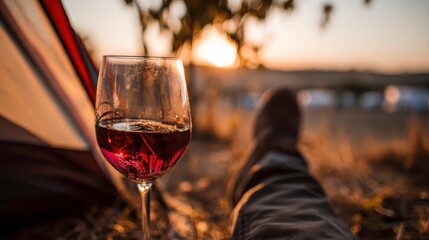 Red Wine Sunset Camping | Relaxation, Beverages, Outdoors