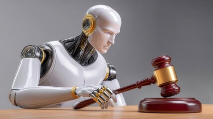 AI Judge Robot Gavel - Future Law & Automation Concepts