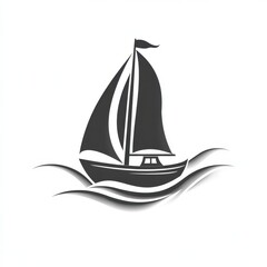 Sailboat gliding on ocean waves under a sunny sky with gentle winds creating a peaceful atmosphere