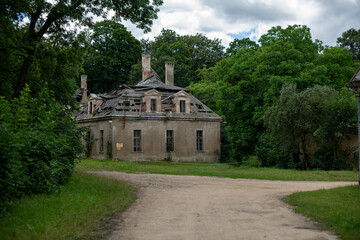 Abandoned Mansion Luxury Palace Castle Interior with Vintage Architecture and Decay