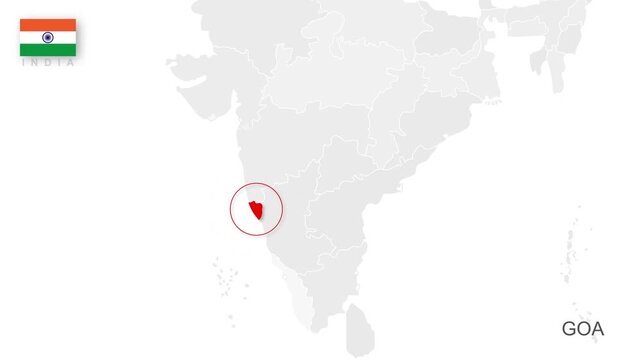 Goa, India Animated Political Map | Professional State Geography Motion Graphic Video