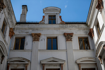 Abandoned Mansion Luxury Palace Castle Interior with Vintage Architecture and Decay