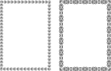 vector vintage frames black on a white background