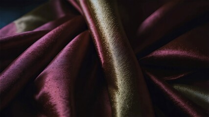 Rich Silk Fabric with Flowing Drapes and Warm Hues