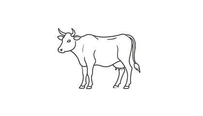 Obraz premium A simple, outlined illustration of a cow, perfect for coloring books or educational materials.