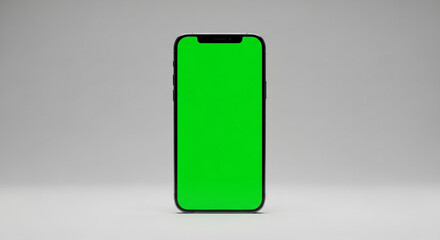 Showcase your app with this modern smartphone mockup featuring a vibrant green screen for easy customization and engaging user experience