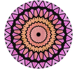 Intricate Pink Orange Black Mandala Pattern Symmetry Design Projects