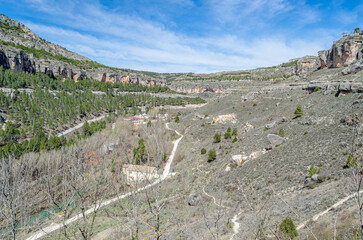 Landscape in the Jucar Gorge, near the town of Cuenca, Spain