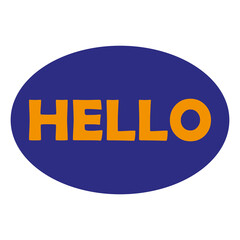 Hello Sticker Badge isolated on a Transparent Background