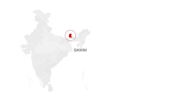 Sikkim, India Animated Political Map | Professional State Geography Motion Graphic Video