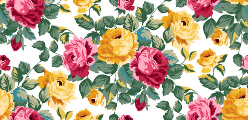 Seamless flowers pattern in vector. Abstract flower pattern design