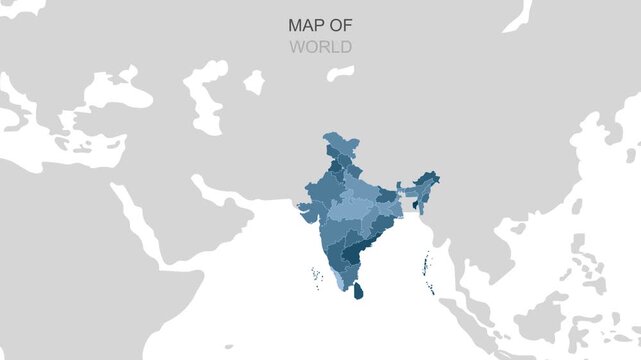 Uttar Pradesh, India Animated Political Map | Professional State Geography Motion Graphic Video