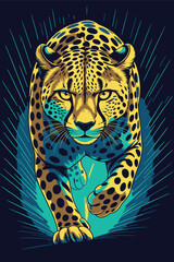 Bold Cartoon Cheetah Head and Face Illustration Adobe Illustrator Artwork