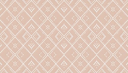 A delicate, repeating pattern of light beige diamonds, outlined in textured white lines, creates a subtle, serene design.