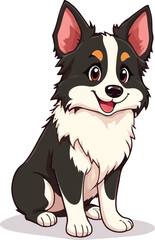 Fototapeta premium Cute cartoon a illustrator vector Border Collie