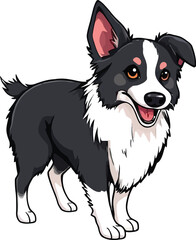 Fototapeta premium Cute cartoon a illustrator vector Border Collie