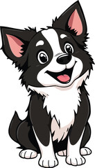 Fototapeta premium Cute cartoon a illustrator vector Border Collie