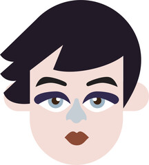 Cartoon Woman with Short Hair Avatar