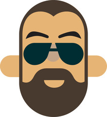 Cartoon Man with Sunglasses and Beard Avatar