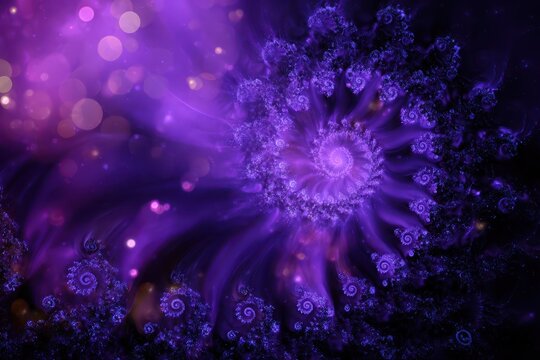 Dynamic purple spiral pattern evokes festive atmosphere and imagination for celebrations and creative projects