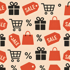 set of shopping icons with carts and tags