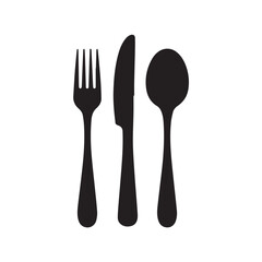 Cutlery Set Silhouette Vector Icon