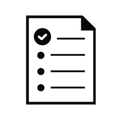 Checklist icon with completed task mark vector