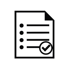 Checklist icon with completed task mark vector