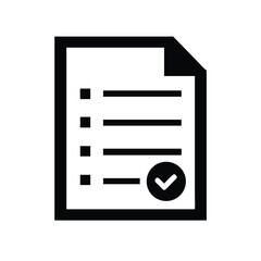 Checklist icon with completed task mark vector