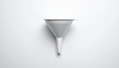 A simple, clean, and modern gray funnel with a white stem, isolated on a plain white background.